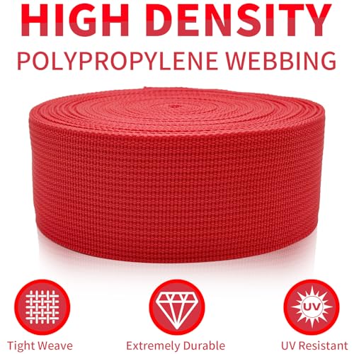 2" Red Wide Webbing Straps 40yd for Lawn Chair,Bag &Sewing - color: Red 10
