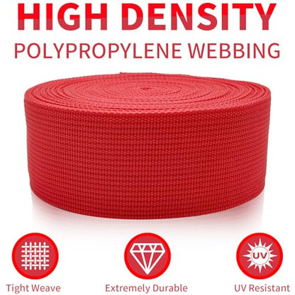 2" Red Wide Webbing Straps 40yd for Lawn Chair,Bag &Sewing - color: Red 10
