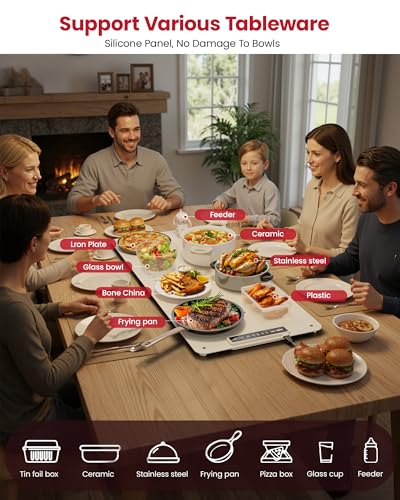 Extra Large Food Warming Mat, XXL 36"x16" Full-Surface Heating - color: Beige, size: 36" L × 16" W