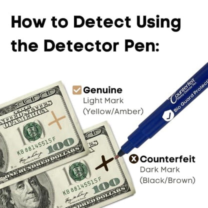 Dri Mark 10 Pack Counterfeit Bill Detector Marker Pen with Bioguard, Made in The USA, Pocket Size, Fake Money Checker - Money Loss Prevention Tester & Fraud Protection for U.S. Currency - style: 10 Pack Bioguard