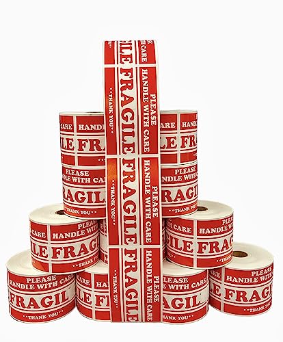 3x5 1" Core Fragile Labels- 500 Labels per roll- Labeling, Coding, Warning, handling Label Please Handle with Care Fragile Thank You Labels (1)