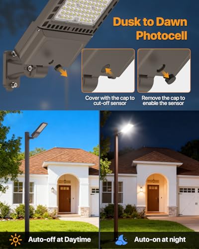 LED Parking Lot Light 300W: 5000K 45,000LM, 150LM/W Arm Mount - color: Adjustable Arm Mount 300W