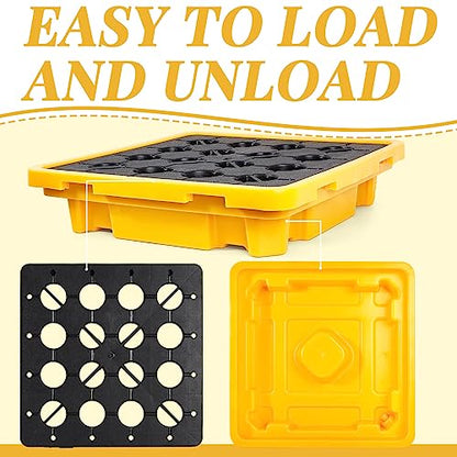1 Drum Spill Containment Pallet with Drain Anti Slip, 26.4 x 26.4 x 6'' - size: 26.4 x 26.4 x 6 Inches
