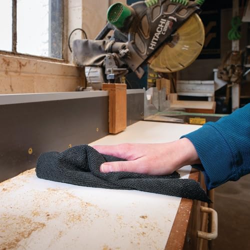 PIG ShopReady Microfiber Wipers| Durable Low-Lint Microfiber Rags | 50 per Roll | 12" W x 12" L | Black | PM50821-BK - color: Black