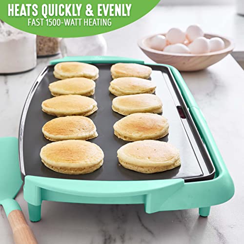 GreenLife 20" Extra Large Electric Griddle, Turquoise - color: Turquoise