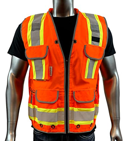 VERO1992 Class 2 Heavy Woven Two Tone Engineer Hi Viz - color: Orange, size: XX-Large-3X-Large