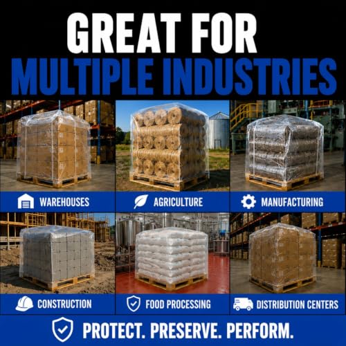 Sandbaggy Clear Pallet Covers | Made in USA | Tarp Fits Large Pallets Up to 55" x 55" x 75" | Built w/ 1 Month UV | Heavy Duty 1.5 Mil Thick (Pack of 25)