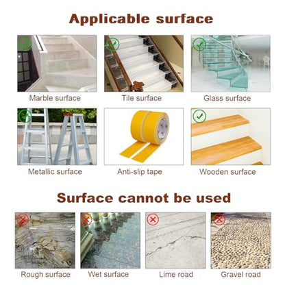 BOMEI PACK Anti Slip Traction Tape,2 Inch x 16.5 Ft,Heavy Duty Non Slip Tape,Grip Tape for Stairs, Tread Step, Indoor & Outdoor Use,Waterproof Stairs Non Skid Treads (Yellow) - color: Yellow