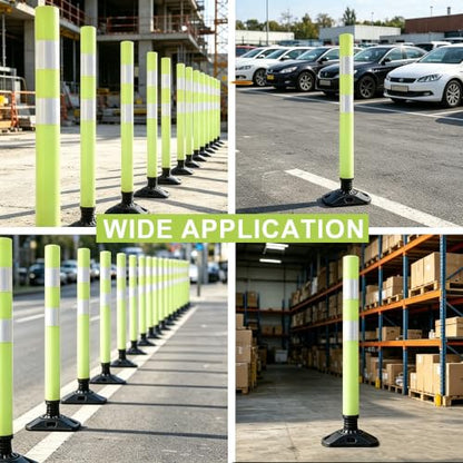 OrangeStar 36 Inch Traffic Cones 8-Pack with Spring Base - color: Green, size: 36 in