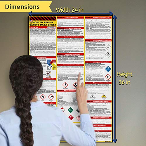 How to Read A Safety Data Sheet (SDS/MSDS) Poster | English 2026 | 36x24 in - size: English