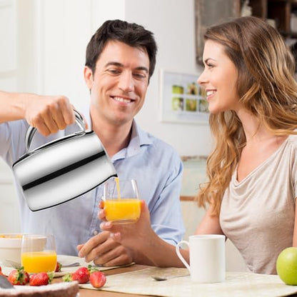 Funnymoom 6 Pcs 2 L Stainless Steel Water Pitchers with Ice Guard