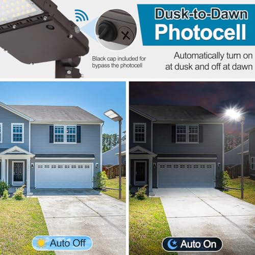 LED Parking Lot Light 300W/240W/200W Adjustable with Dusk to Dawn - size: 300W-Slip Fit-1Pack