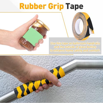 uxcell 2pcs Rubber Grip Tape,1"x33ft Non-Slip Tape w Grip Tape,Yellow/Black - color: Yellow, Black, size: 1 in x 33 ft