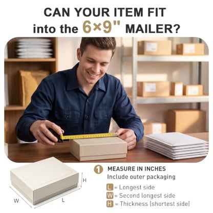 Bubble Mailers 6x10" 100 Pack: Self Seal Mailing Envelopes White