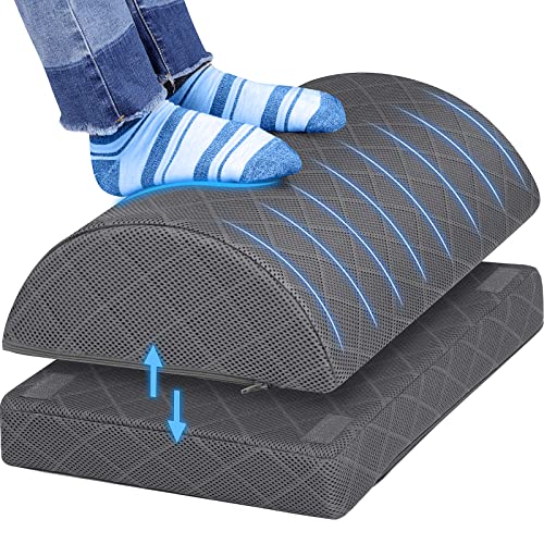 CushZone Foot Rest for Under Desk at Work, Grey - color: Grey, size: Medium