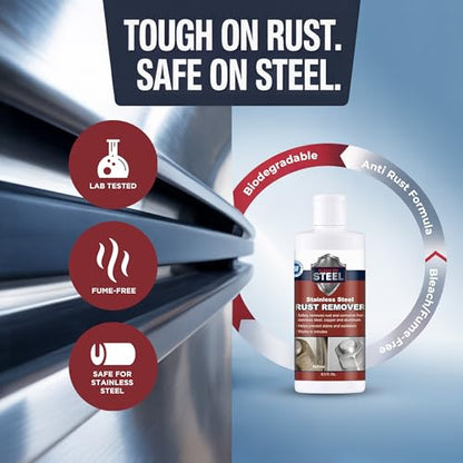 CLEAN MY STEEL Stainless Steel Rust Remover Cream 8.5 oz - size: 8.5 Fl Oz (Pack of 1)
