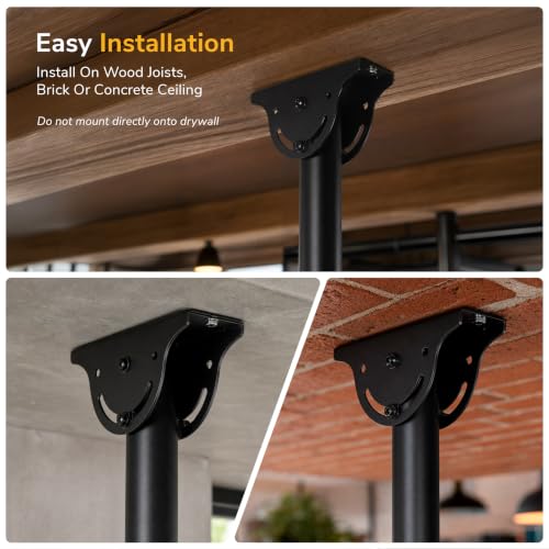 Mount-It! Ceiling TV Mount for 32-75 Inch TVs, Telescoping Pole 41.7-61.7 in, Tilt Swivel 360, VESA 600x400, 110 lb Capacity, Alloy Steel (MI-509L), Black - color: Black, size: 5 Feet