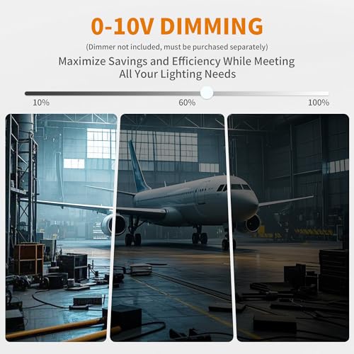 UFO LED High Bay Light 240W 36,000lm 5000K Daylight, High Bay LED Shop Light 0-10V Dimmable with US Plug 5’ Cable, Commercial LED Warehouse Lights, Factory Area Lighting Fixture, 2PCS
