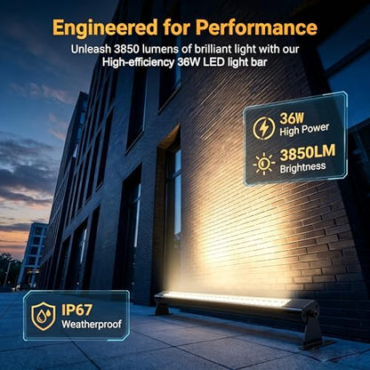 72W LED Wall Washer Light 40Inch IP67 5000K 120V Plug-in Outdoor Light 2pcs - color: 5000K Daylight White-2pack