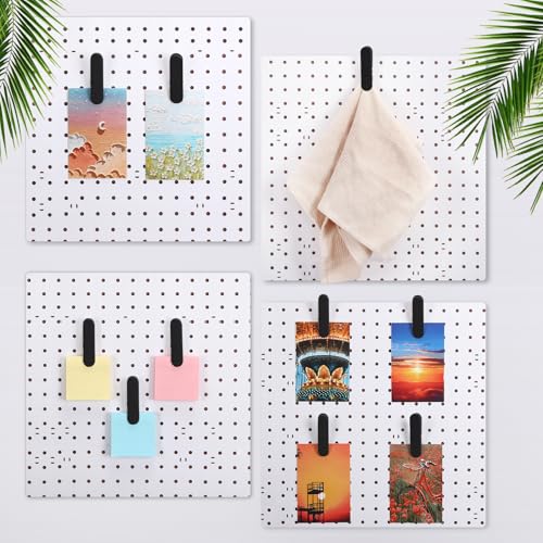 CroBlissful Pegboard Clips Peg Board Metal Accessories Hook, Black, 10 Pcs - color: Black