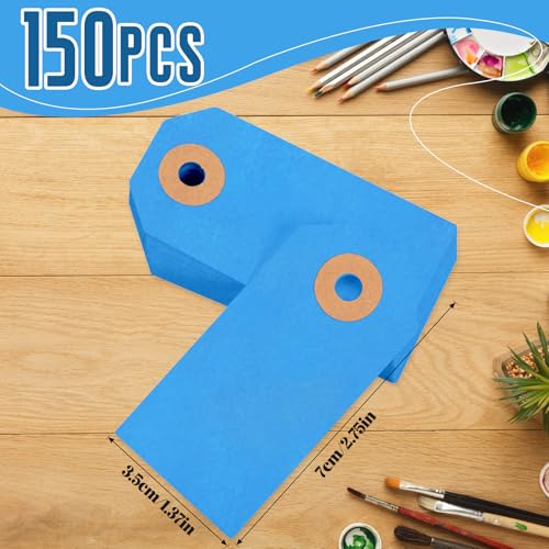 150PCS Blank Shipping Tag, 2 3/4 x 1 3/8 inches Manila Label Tags (Blue) - color: Blue