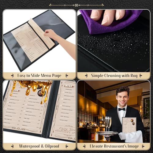 Restaurant Menu Cover Holders, Coffee (10, 2 View (8.5"x11")) - size: 2 View (8.5" x 11")