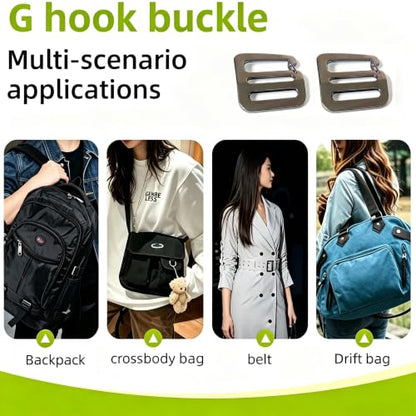 Zinc Alloy G Hook Wave Buckles with Adjustable Spring Door, Tactical Carabiner Backpack Strap Clip Buckle Adjustable Webbing G Shaped Belt Bag Buckle Clips Replacement for 0.7" Belt - color: Dark Grey