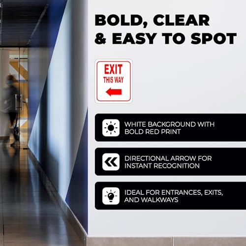 EXIT THIS WAY DIRECTIONAL UPWARD ARROW RED Aluminum Composite Outdoor Sign 20" x24" - color: Upward, size: 20" x24"