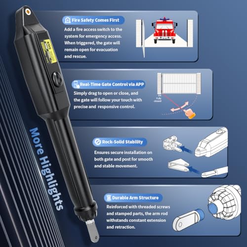 TOPENS XD551 Smart Single Swing Gate Opener Medium Duty - size: 660lbs