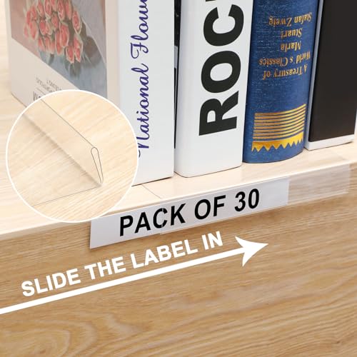 Containlol 30 Pcs PVC Shelf Label Holders with Insert Card, 7.9x5.1x0.8'' - size: 7.9x5.1x0.8''