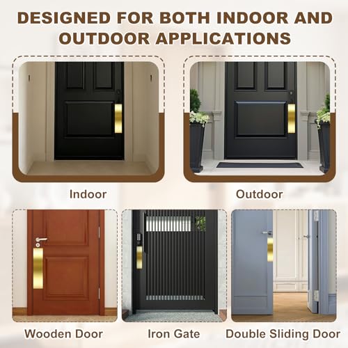 4 x 16 Inches Self Adhesive Door Push Plate,2 Pack - Gold - color: Gold, size: 4 x 16 Inch