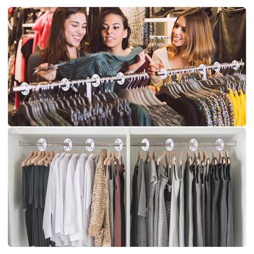 25 PCS Clothing Rack Size Dividers, Round White Plastic Size Markers, Pre-Labeled (XXS-XXXL) & Blank Dividers with Erasable Pen Closet Dividers for Hanging Clothes, Retail Store, Wardrobe Organizer
