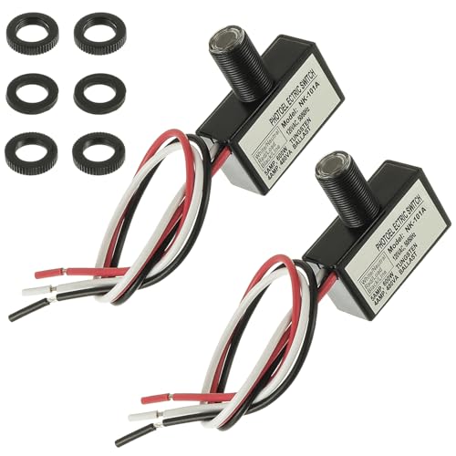 105V-130V AC Photocell Light Sensor Light Control Sensor Photoelectric Switch Dusk to Dawn Sensor with Automatic Illumination Detection Circuit for Outdoor Lighting Photoelectric Switch,2 Pack - size: 2 Pack