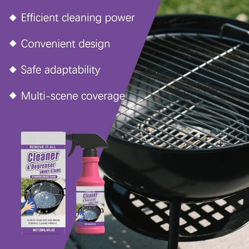 2Pcs Fast Acting Heavy Duty Grill Degreaser Spray, Heavy Duty BBQ Grill Degreaser, Outdoor Grills Cleaner, For Kitchen Grates and Racks