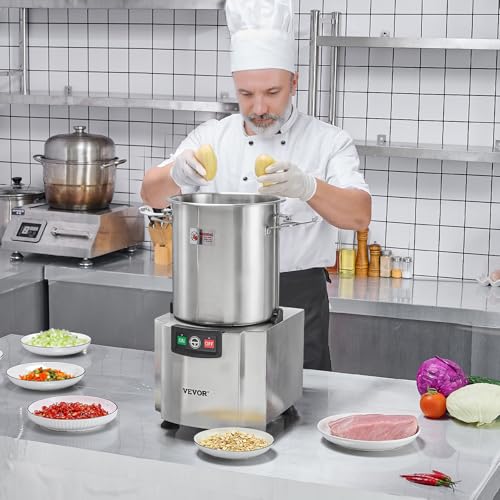 VEVOR Food Processor & Vegetable Chopper, 19 Quart Food-Grade Stainless Steel Food Processor Chopper with S-Curve Blade and Scraper, Ideal for Chopping Vegetables, Fruit, Grains, Nuts