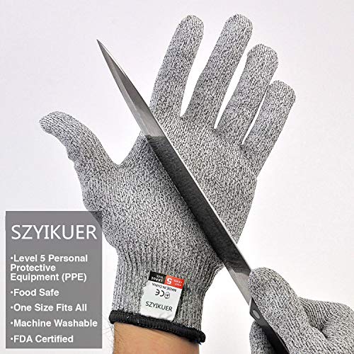 4 PCS (M+L) Cut Resistant Gloves Food Grade Level 5 Hand Protection,Kitchen Cut Gloves (Large+Medium) - size: Large+Medium (Pack of 4)