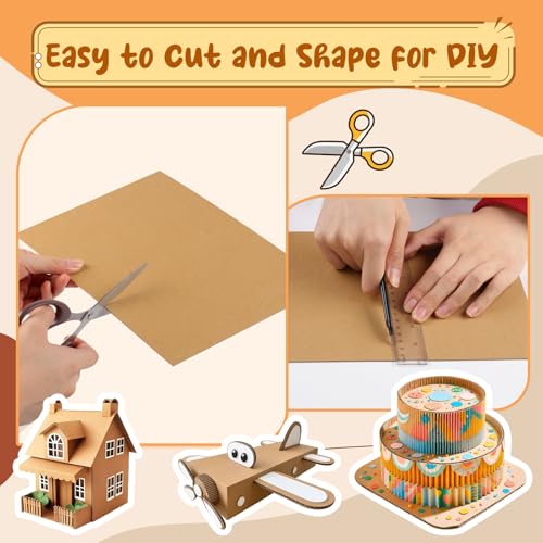 Cardboard Sheets，13 Pack 8.5"x11" Corrugated Cardboard Sheets,Cardboard Inserts Flat for DIY Crafts,Packing, Shipping, Mailing(Brown)