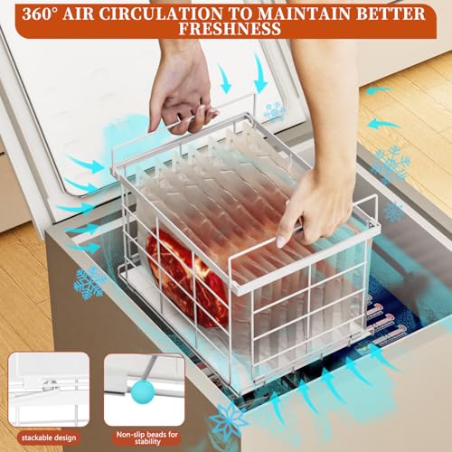 Freezer Organizer Bins for 3.5 Cu.Ft,Upgrade Quick Expand/Collapse,3PACK - color: White 3 Pack