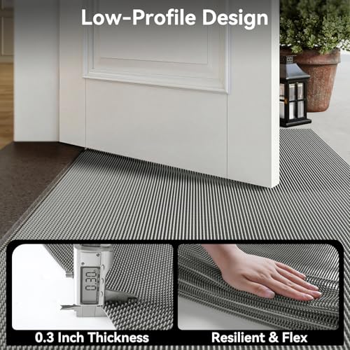 Welcome Door Mat Outside Non-Slip Durable Waterproof Grey 24"x71" - color: Grey-c, size: 24''x71''