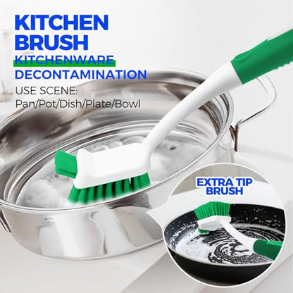 Holikme 5 Pack Cleaning Brush Scrub Brush Kitchen Brush for Floor,Green - color: Green