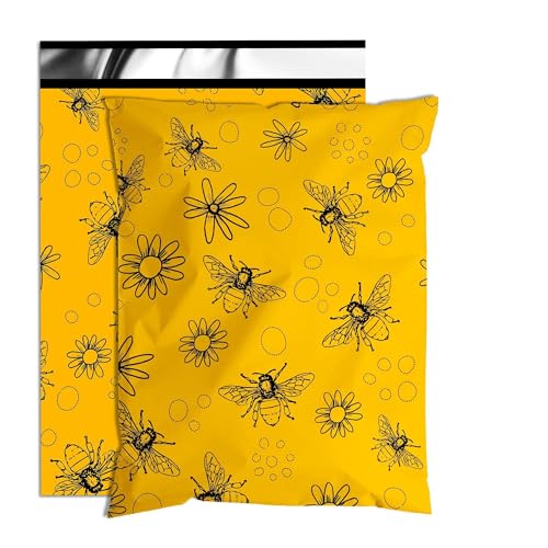 Cute Poly Mailers 14.5x19 Inch 50 Pcs, Bees Printed - color: Bees, size: 14.5x19 Inch 50Pcs