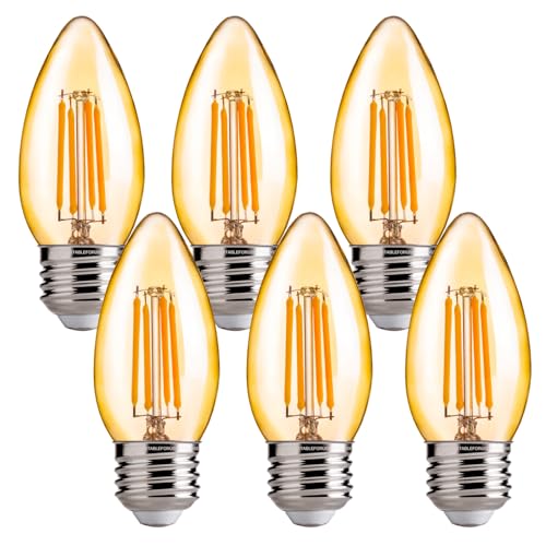 FLSNT 40W Equivalent LED Chandelier Light Bulbs, Dimmable Amber LED B11 E26 Candelabra Base Bulbs, 2200K Warm White, 330LM, 6 Pack UL,CA65 Listed. - color: 40w Warm White, size: 6 Count (Pack of 1)