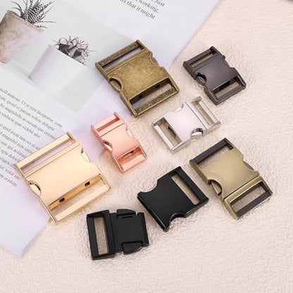 HARFINGTON Metal Quick Side Release Buckles Zinc Adjustable Quick Release Buckle Replacement Snaps Clips Clasps - color: Light Gold, size: 5/8"(16.2mm)