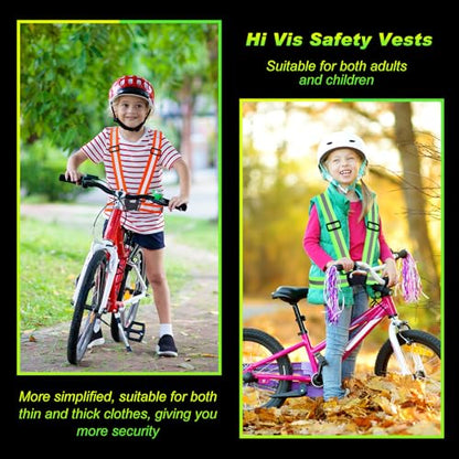 Hercicy Reflective Vest High Visibility Safety Vests Bulk - color: Green, Orange