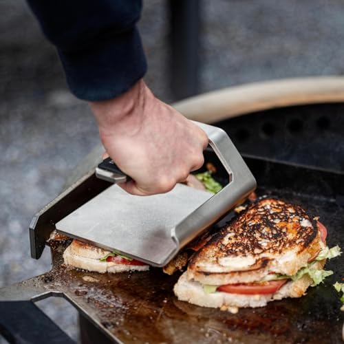 Breeo Griddle Press 2.6 lbs - Heavy-Duty Stainless Steel Smash Burger Press