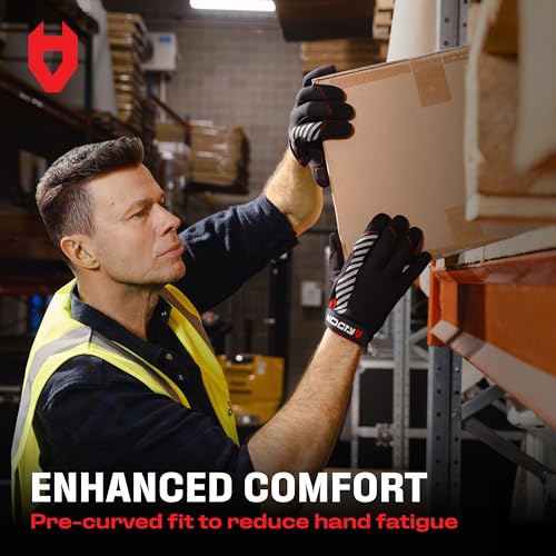 NoCry Utility Gloves for Men with Reinforced Fingers and Thumb Crotch; Double Stitched Palm and Touchscreen Tips; Breathable and Highly Flexible; — Ideal for Mechanics, Construction and Yard Work - size: Small, style: Lite