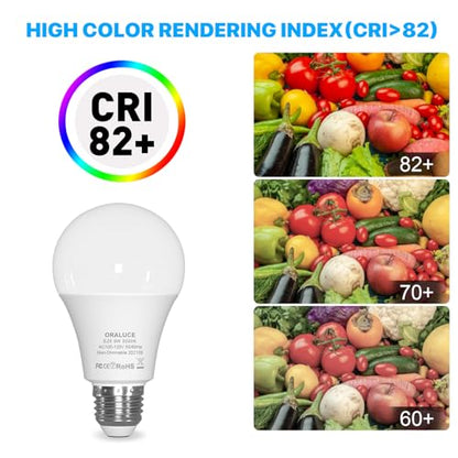 ORALUCE E26 LED Light Bulb 60 Watt, A19 9W 5000K Daylight White, 6 Pack - color: Daylightwhite, size: 6 Count (Pack of 1)