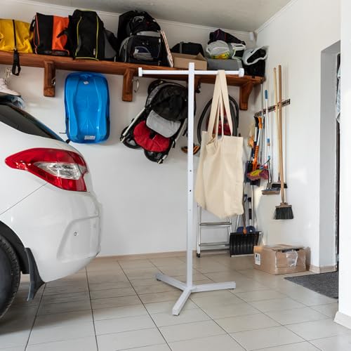 Blulu 45'' Adjustable Shopping Bag Rack Heavy Duty Bag Stand, 1 Pcs, White - color: White