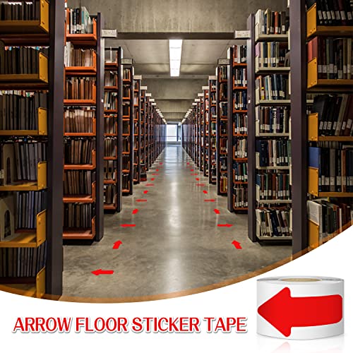 EVQ Red Arrow Floor Sticker Tape 2 x 4 Inch Directional Vinyl 200 PCS - color: Red, size: 2"×4"