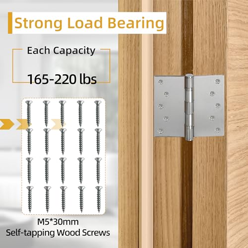 5 in Stainless Steel Hinges Ball Bearing up to 220 lbs, Thickness 3 mm